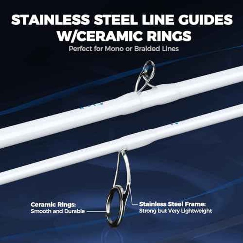 KastKing Centron Lite Twin Tip Fishing Rods, IM6 Graphite Blanks, Twin Tip Fishing Rods, Stainless Steel Guides with Ceramic Rings, Split or Full Rear EVA Handle Design, Drop Shot Hook Keeper