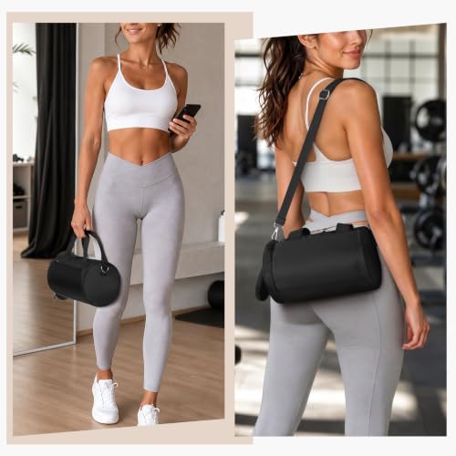 Convgo Small Black Gym & Travel Duffle Bag for Men & Women