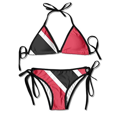 Flag of Trinidad and Tobago Sexy Boxing Bikini Women Halterneck Top and Set Swimsuits Beach Swimming Black