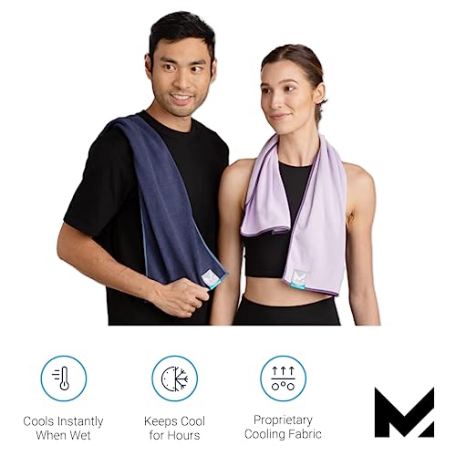 MISSION Dual Action Cooling & Drying Towel, Mission Blue - Cools Up to 6 Hours - Moisture & Sweat Absorbent - UPF 50 Sun Protection - Machine Washable