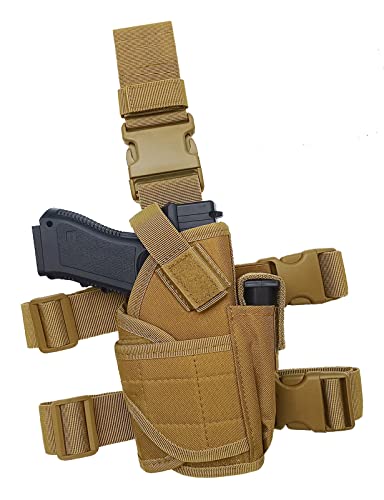 Molle Tactical Pistol Thigh Gun Holster, Drop Leg Holster, Right Hand Adjustable