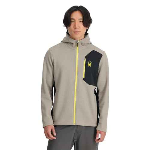 Spyder mens Bandit Hooded Zip Ski Mid Layer Sweater Jacket
