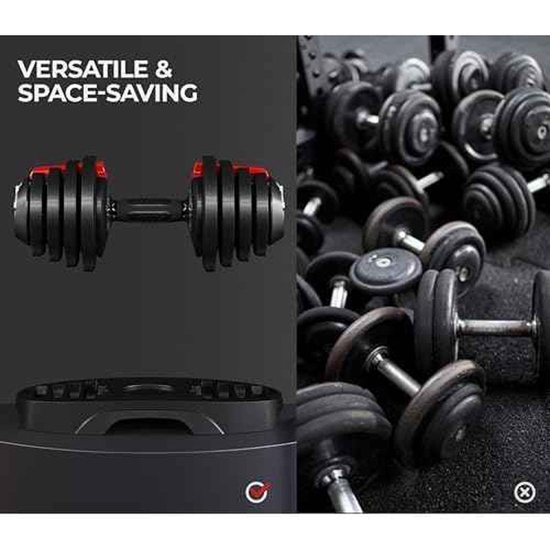Yaheetech Adjustable Dumbbell Set 28/40/52.5/90LBS Adjustable Dumbbells Fast Adjust Dumbbell Weight Set with Anti-Slip Handle and Tray for Men/Women Home Gym Strength Training Equipment Single/Pair