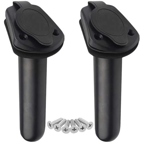 WMYCONGCONG 2 PCS Kayak Deck Plastic Flush Mount Fishing Boat Rod Holder with Cap Cover for Kayak Boat Canoe