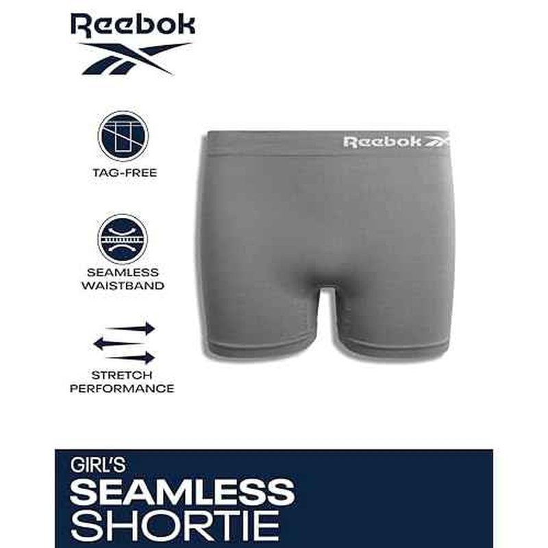 Reebok Girls Bike Shorts - 8 Pack Stretch Performance Dance Cartwheel Shorts for Girls - Seamless Underwear Shorties (6-16)