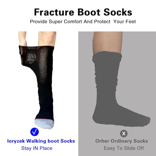Walking Boot Socks air Cam Walker Cast Socks 2 Pairs Fracture Boot Brace Sock Surgical Orthopedics Sock for Men Women