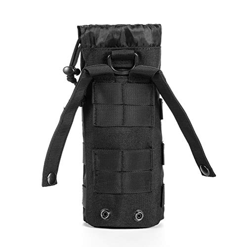 Upgraded Sports Water Bottles Pouch Bag, Tactical Drawstring Molle Water Bottle Holder Tactical Pouches, Travel Mesh Water Bottle Bag Tactical Hydration Carrier (2 Molle Pouch)