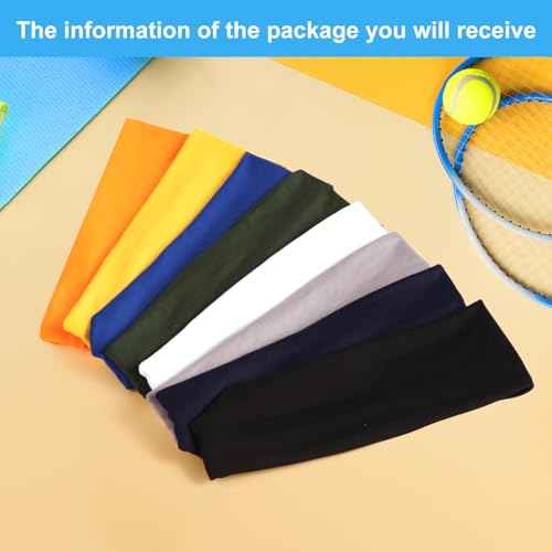 8 PCS Men's Sports Headbands & Sweat Bands, Made of Elastic and Cooling Fabric, Ideal Headbands for Men and Women's Running, Cycling, and Other Indoor and Outdoor Fitness Workouts