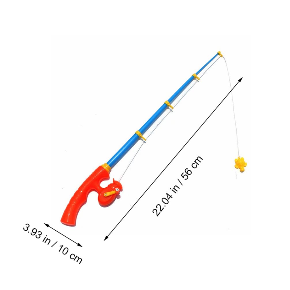Toyvian Portable Fishing Pole, 22inch Lightweight Starter Fishing Rod for Beginners Easy-to-Handle Outdoor Practice Pole for Summer Lake and Pond Fun