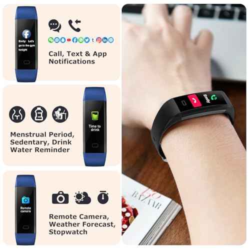 Fitness Tracker with Step/Distance/Calories Counter, Activity Tracker with Heart Rate Monitor, Slim Style Watch IP68 Waterproof, Sleep Monitor Tracker, Pedometer Watch for Women Men