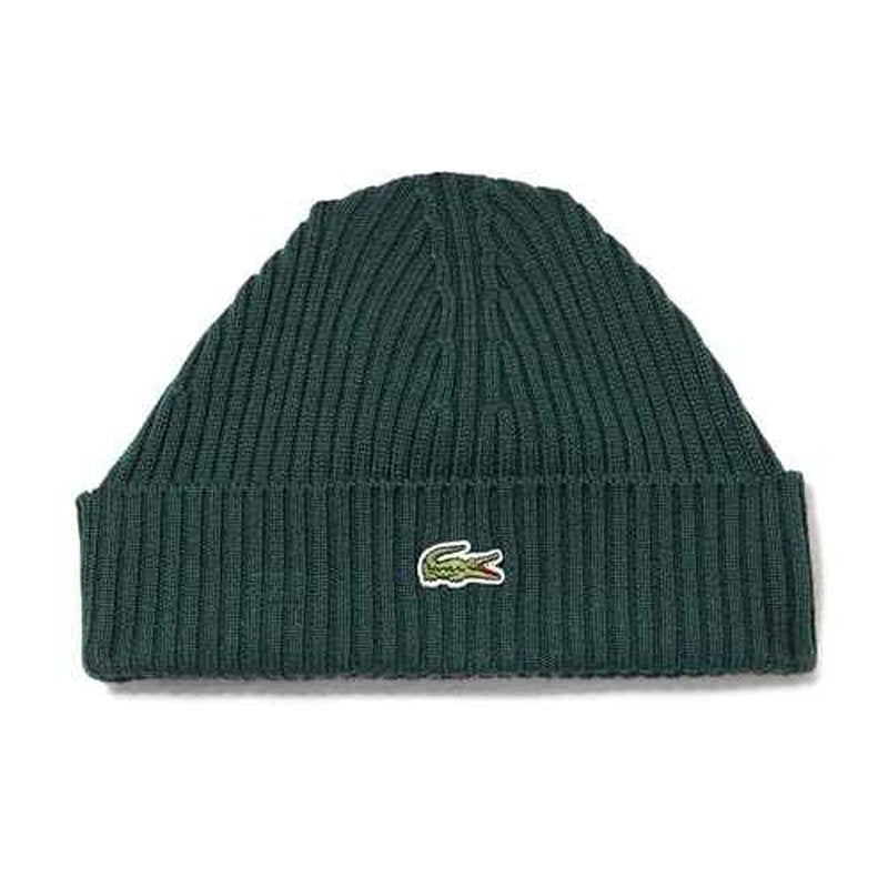 Lacoste Unisex-Adult Rib Knit Brushed Wool Beanie