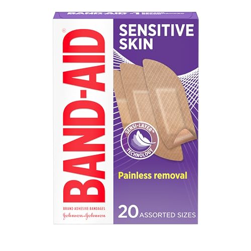 Band-Aid Brand Adhesive Bandages for Sensitive Skin, Hypoallergenic First Aid Bandages with Painless Removal, Stays on When Wet & Suitable for Eczema Prone Skin, Extra Large Size, 7 ct