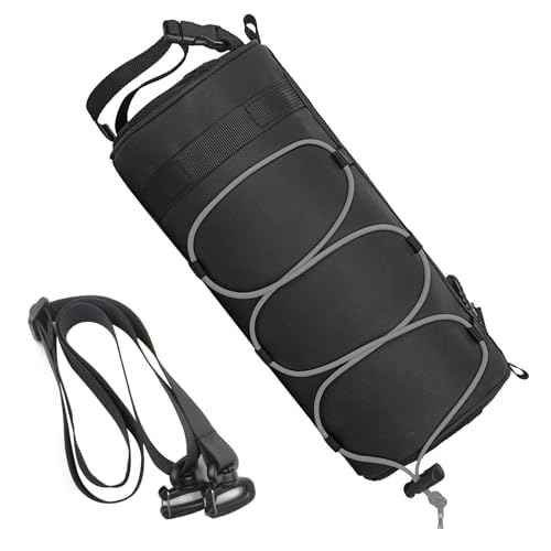 Bike Handlebar Bag Bicycle Handle Bar Bag Handy Front Bike Bags Handlebar Storage Pouch Pack with Shoulder Strap Little Mountain Road Bike Barrel Bag (Gray)