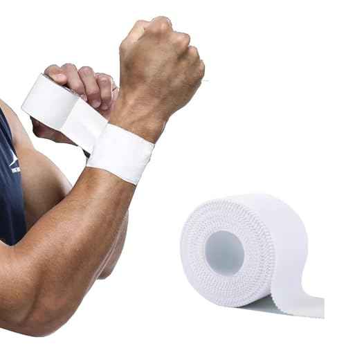 Athletic Tape White Sports 1.5 Inch 30 Feet Tearable Support for Wrist Finger Ankle Turf Football 1 Roll