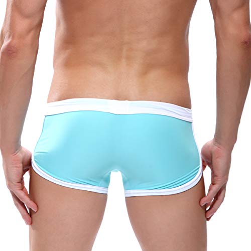 CaveHero Quick Dry Mens Swim Trunks Nylon Beach Swim Briefs with Inter-Lining (White, Large)