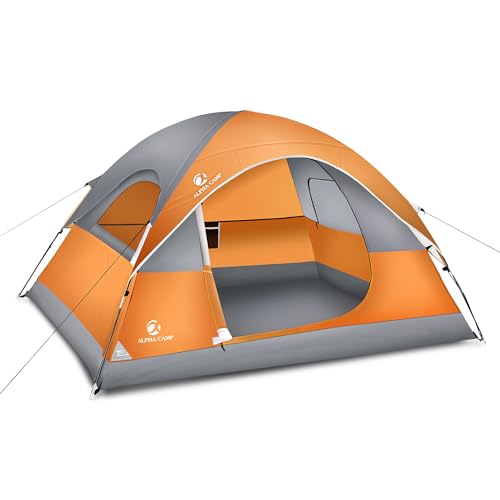 Camping Tent, 3/4 Person Dome Tent Backpacking Instant Tent with Easy Setup, Waterproof Lightweight Portable Pop Up Tent for Camping, Hiking, Mountaineering or Beach, Includes Wind Rope and Carry Bag