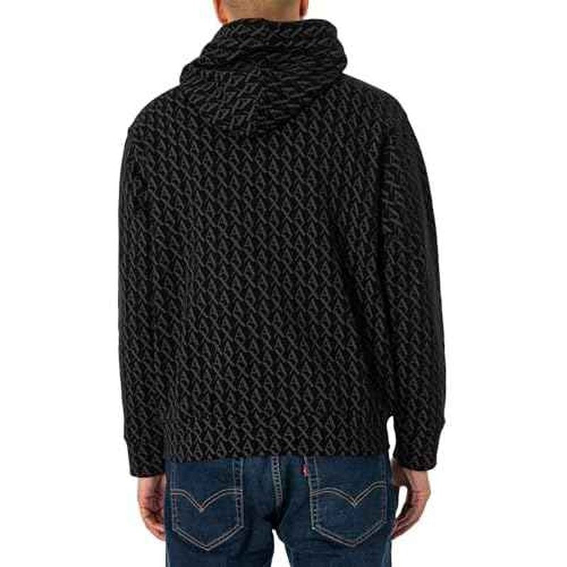 Armani Exchange mens All Over Print Cotton Hooded Sweatshirt