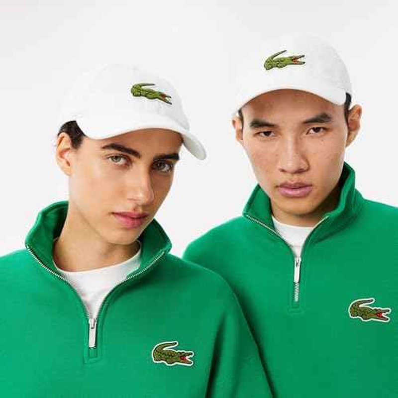 Lacoste Men's Crocodile Badge Twill Cap, White, One Size
