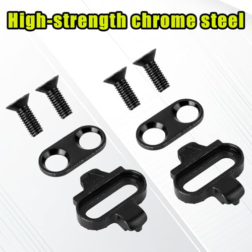 Black Bike Cleats Clips Replacement, Cycling Cleats for Indoor Cycling Spinning Biking Compatible with Shimano MTB SPD SM-SH51 and Look X-Track Pedals Parts