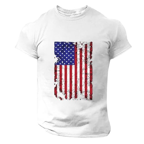 AMXYFBK American Patriotic Shirt USA Independence Day Jersey Graphic Tshirts for Men Inappropriate 4Th of July Shirts Merica T Shirt V Neck Shirt Mens 4Th of July Stripes Tee July White S