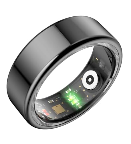 TIVUZVO Smart Ring,Fitness Tracker Ring,Sleep Tracker Ring-Health Heart Rate, Oximetry, Sleep, Exercise Monitoring, Compatible with iOS and Android(Black, US-9)