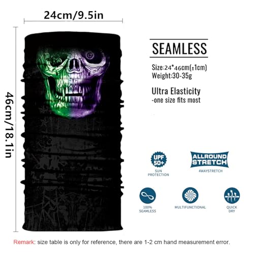 Scarves Bandanas Skull Face Tube Headband, Gaiter Head Wrap Balaclava Magic Scarf Motorcycle Multi Function Headwear