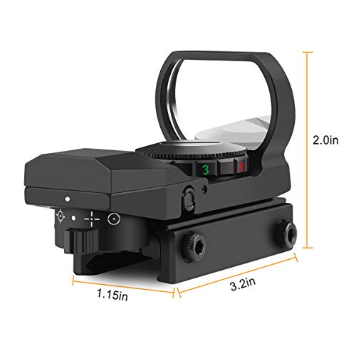 Feyachi Reflex Sight-Adjustable Reticle (4 Styles) Both Red and Green in one Sight, Grey