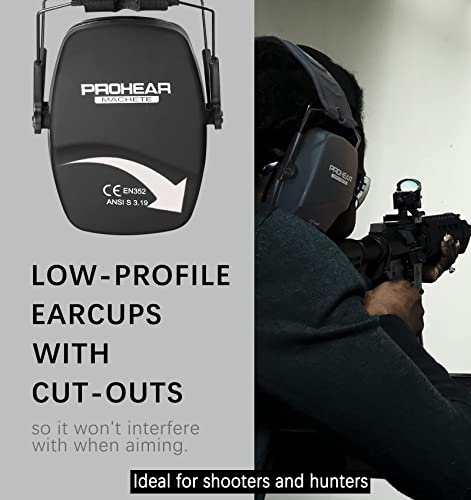 PROHEAR 016 Shooting Ear Protection Earmuffs 2 Pack, NRR 26dB for Gun Range, Hunting -Black and Black