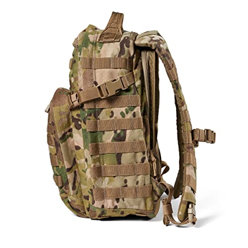 5.11 Tactical Backpack – Rush 12 2.0 – Military Molle Pack, CCW with Multiple Compartments, 24 Liter, Small, Style 56562, Multicam