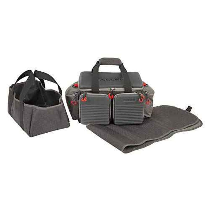 Allen Company Competitor Gun Range Bag - Premium Molded Design - Lockable - Included Internal Tote, Choke Tube Loops, and Fold-Up Gun Mat - 16.6" L x 9" W x 11.8" H - Gray