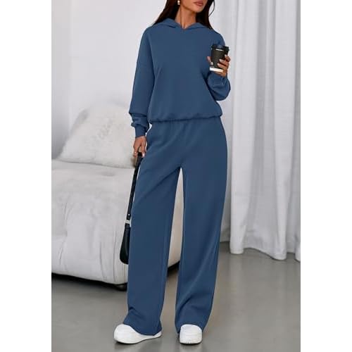 PRETTYGARDEN Womens Sweatsuits 2 Piece Set 2025 Casual Winter Long Sleeve Hoodie Loose Wide Leg Sweatpants Fall Tracksuit