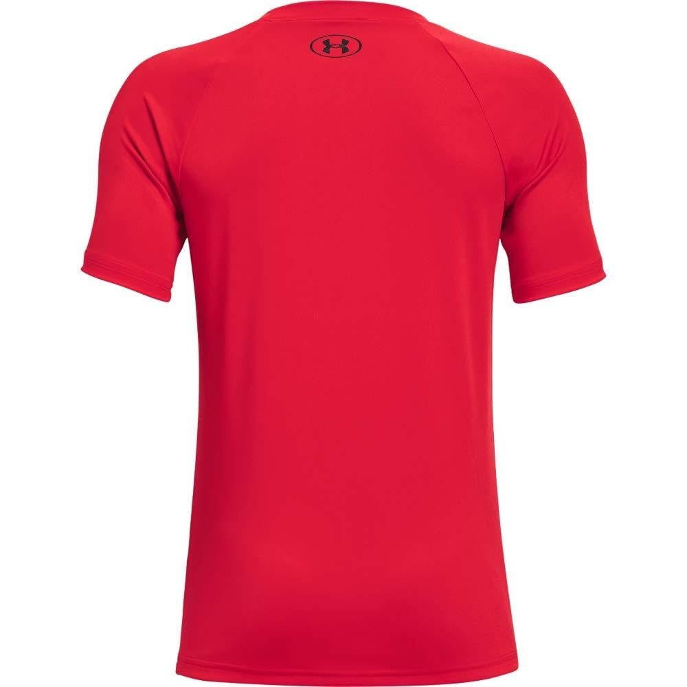 Under Armour Boys Tech Big Logo Short Sleeve T-Shirt , Red (600)/Black , Large