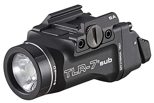 Streamlight 69404 TLR-7 X Sub 500-Lumen 5000-Candela Weapon Light Designed Exclusively and Solely for Railed Springfield Hellcat, Includes Mounting Kit, Key, and Multi-Tool, Black