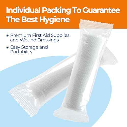 Gauze Rolls Bandages, Conforming Stretch Gauze Bandage 4 Inch, 24 Rolls Individually Wrapped 4" x 4.1yds Includes Medical Tape