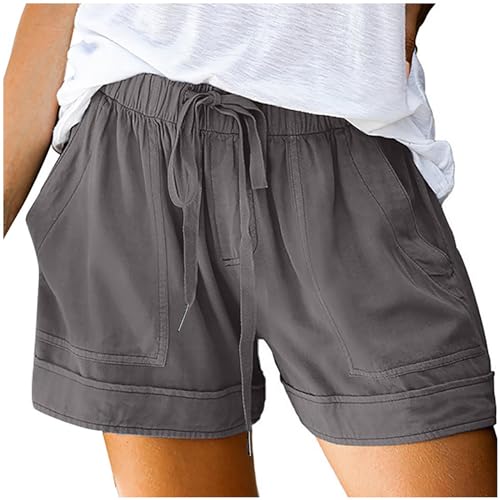 Aboser High Waisted Shorts Womens Shorts Casual Drawstring Sweatshorts Classic Solid Color Pant Stretch Wide Leg Bottoms 2024 Y2K Lounge Shorts Prime of Day Deals Snacks Prime of Day Sale 2024 Date