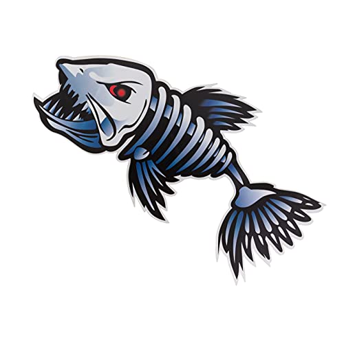 TRINKA Fish Skeleton Waterproof Decal - 2Pcs Vinyl Sticker (12 inch x 6 inch Each ) for Kayak, Fishing Boat, Car, Truck, Canoe,Pontoon