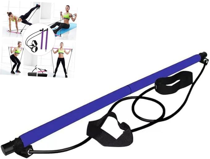 Pilates Bar, Plates Sculpt Bar, Pilates Bar Kit with Resistance Bands, Pilates Bar Kit, Stretched Fusion Pilates Bar, Exercise Equipment, Squat, Yoga for Full Body