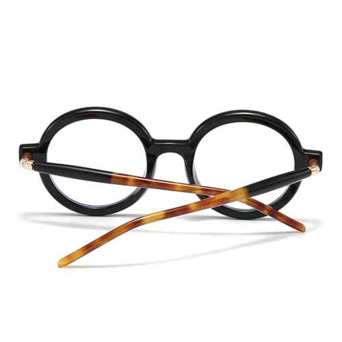 Gleyemor Retro Round Glasses for Men Women Vintage Circle Glasses Frames Costume Cosplay Eyeglasses Anti Blue Light Lens