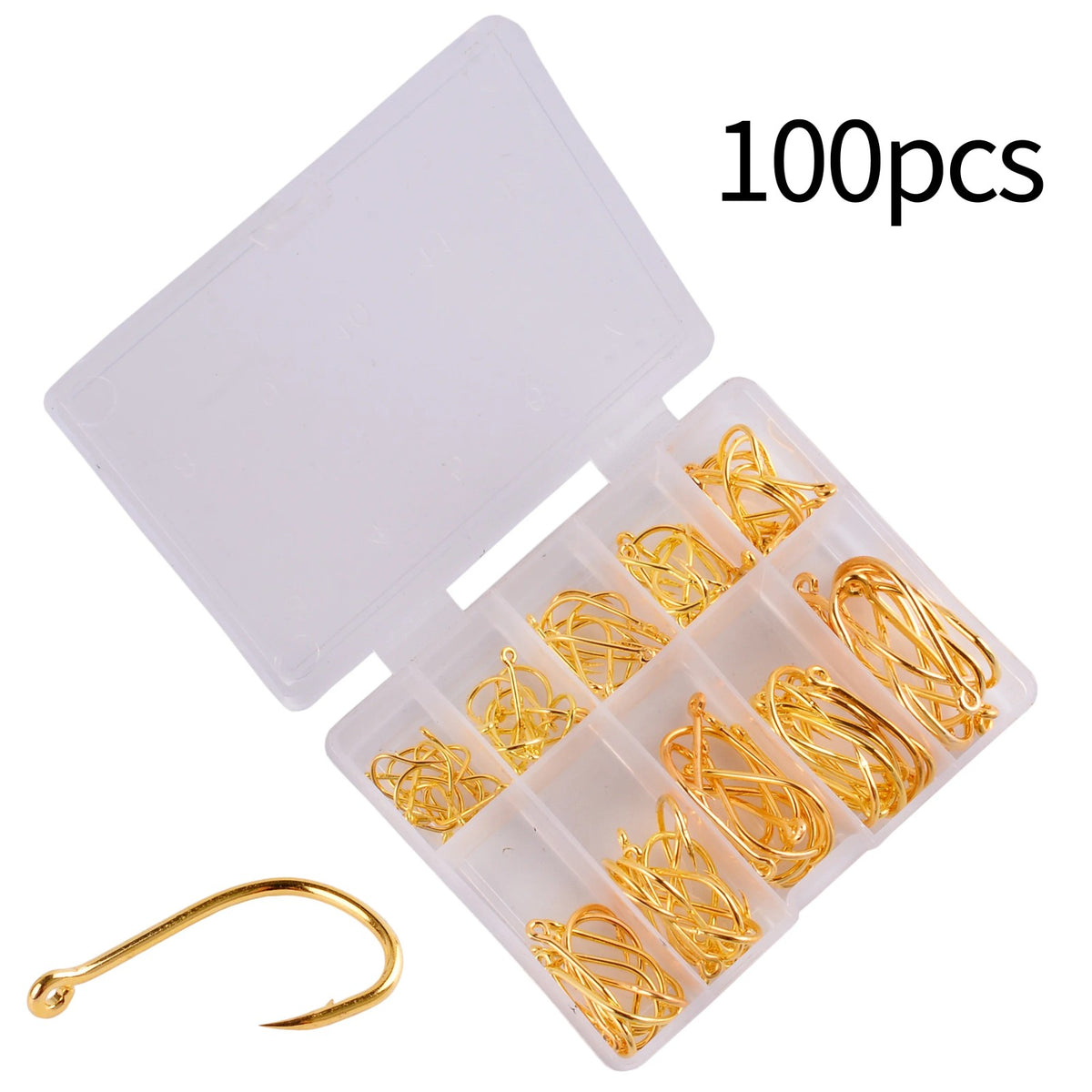 Fishing Hooks Set - Carbon Steel Single Circle Hooks for Freshwater & Saltwater