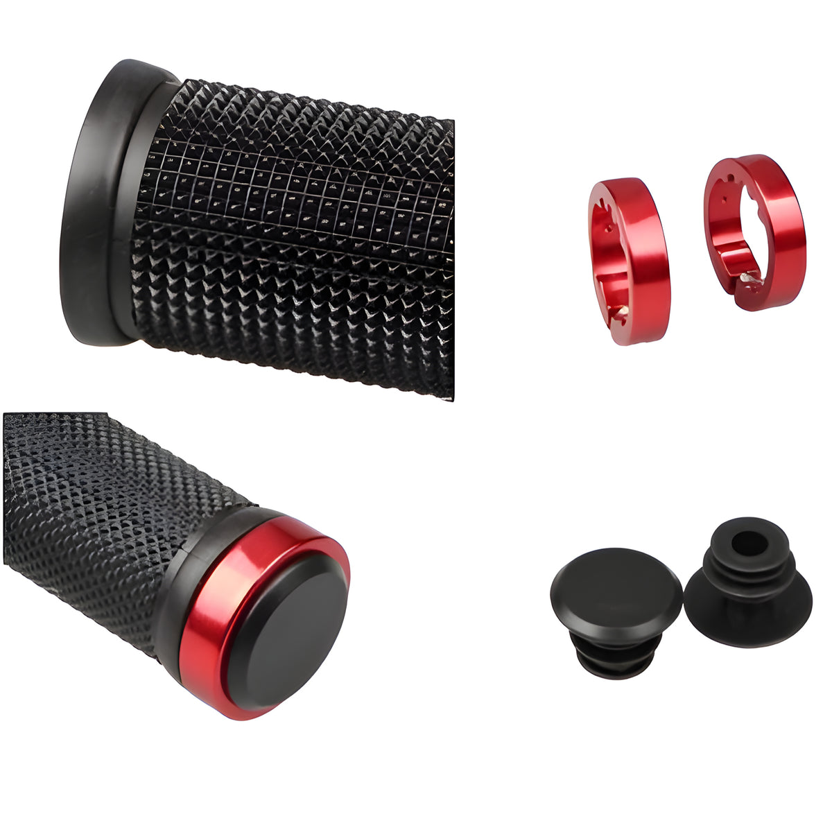 Ergonomic Rubber Bicycle Handlebar Grips for Mountain Bikes - Lock-On Ends