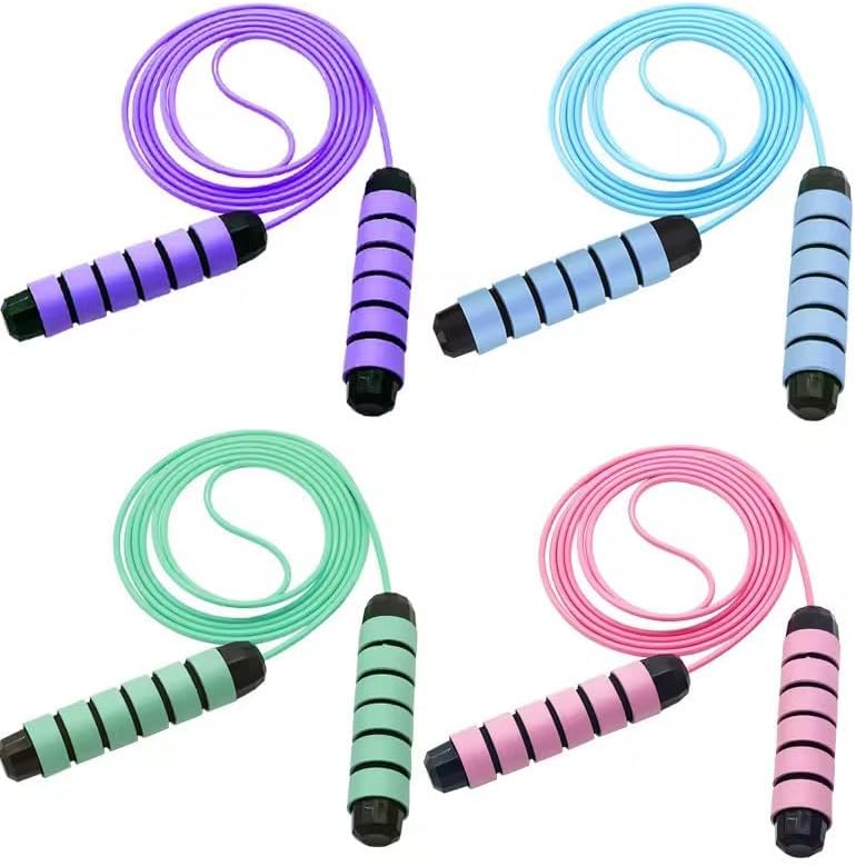 Speed Jump Rope - Adjustable No-Knot Cable with Ball Bearings | Foam Handles for Home Gym Fitness