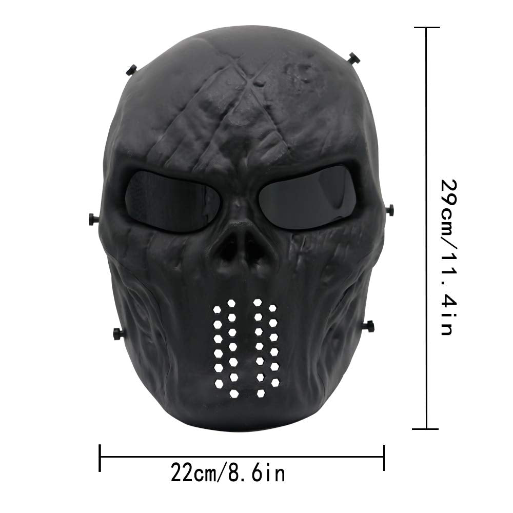 PuddingStation Full Face Airsoft Mask, for Masquerade Halloween Cosplay, Movie Props and Other Outdoor Activities