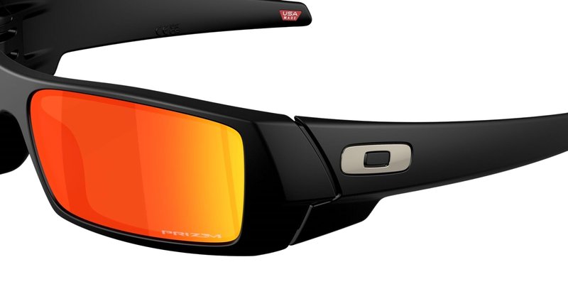Oakley Gascan OO9014 Rectangular Sunglasses (Matte Black, Prizm Ruby)