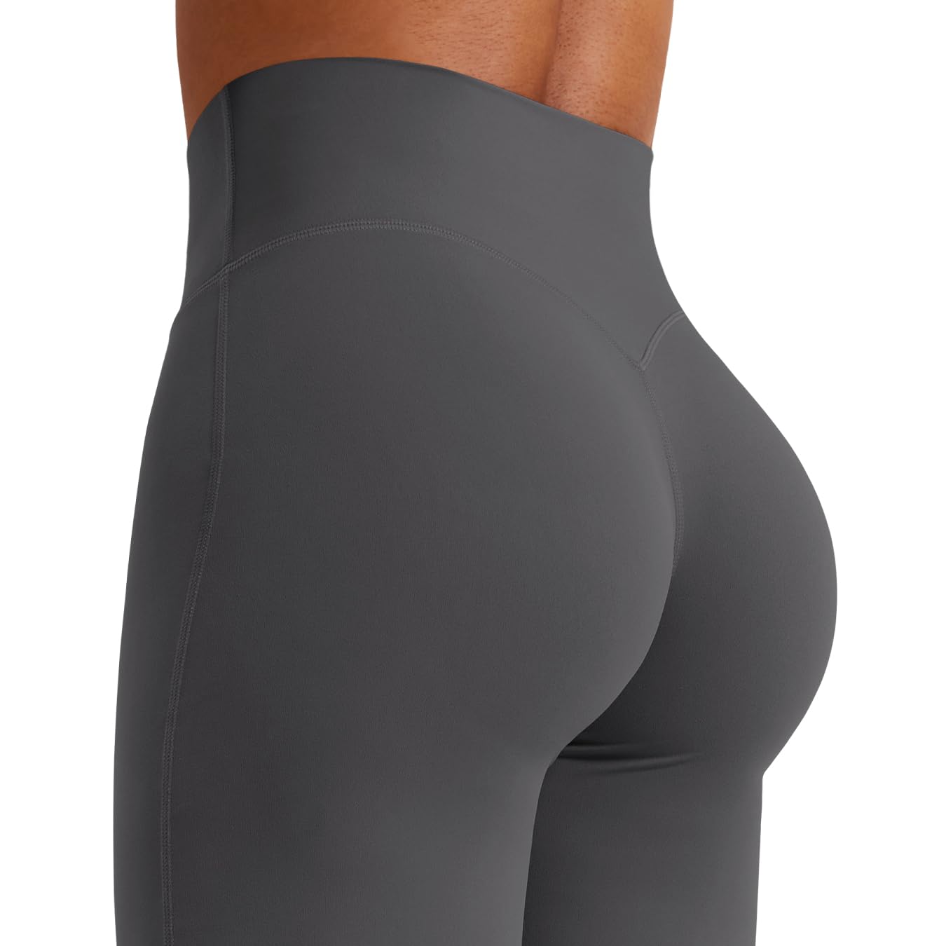 YEOREO Workout Leggings Womens No Front Seam Straight Leggings 33" High Waist Buttery Eddiy Gym Yoga Pants Dark Gray S