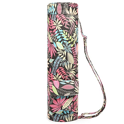 ELENTURE Yoga Mat Bag for Women - Full-Zip Yoga Mat Carrier with Pockets & Adjustable Strap - Fits 1/4" to 1/3" Thick Exercise Mats - Ideal for Class, Gym, & Park Workouts