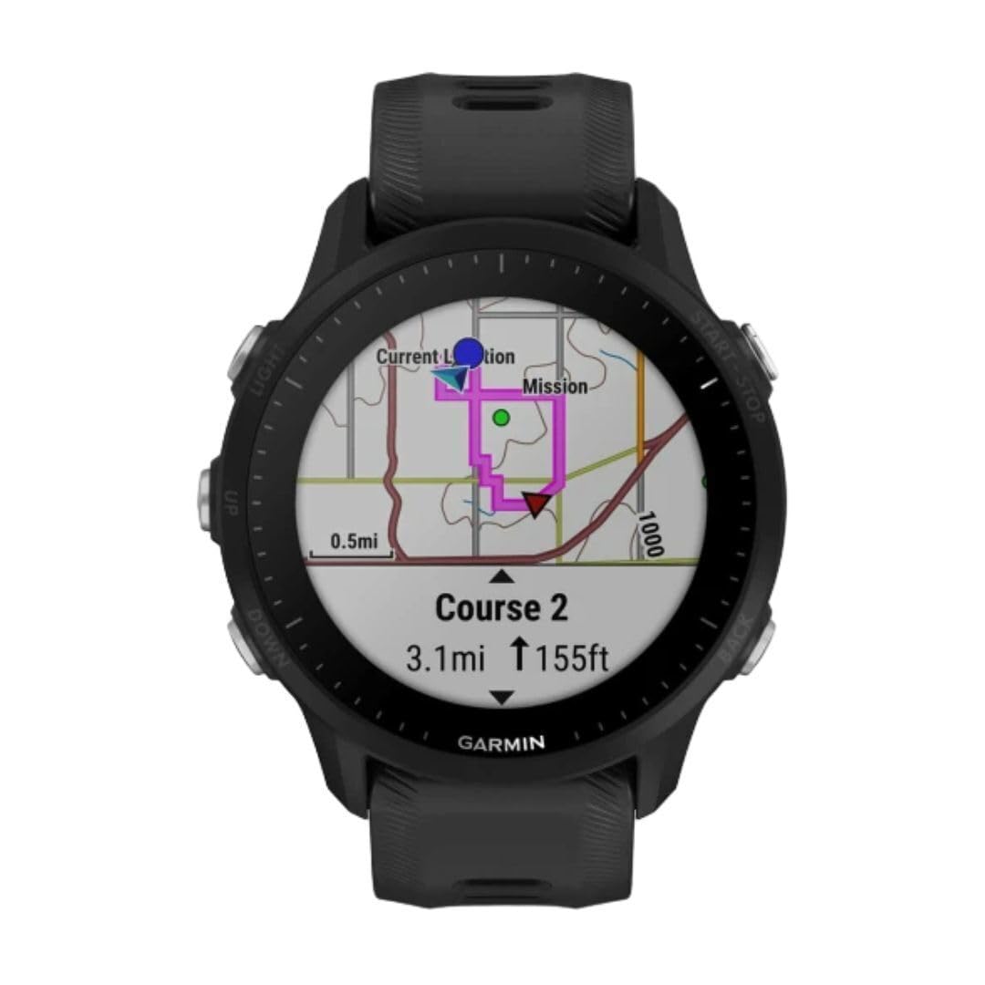 Garmin 010-02638-10 Forerunner® 955, GPS Running Smartwatch, Tailored to Triathletes, Long-Lasting Battery, Black