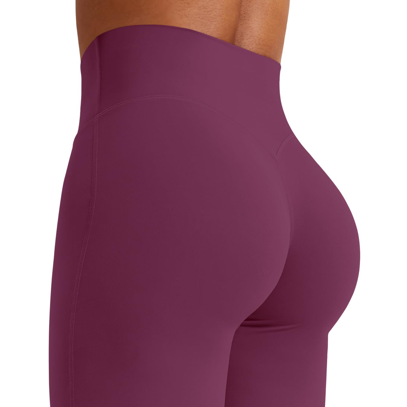 YEOREO Workout Leggings Womens No Front Seam Straight Leggings 29" High Waist Buttery Eddiy Gym Yoga Pants Black Cherry L