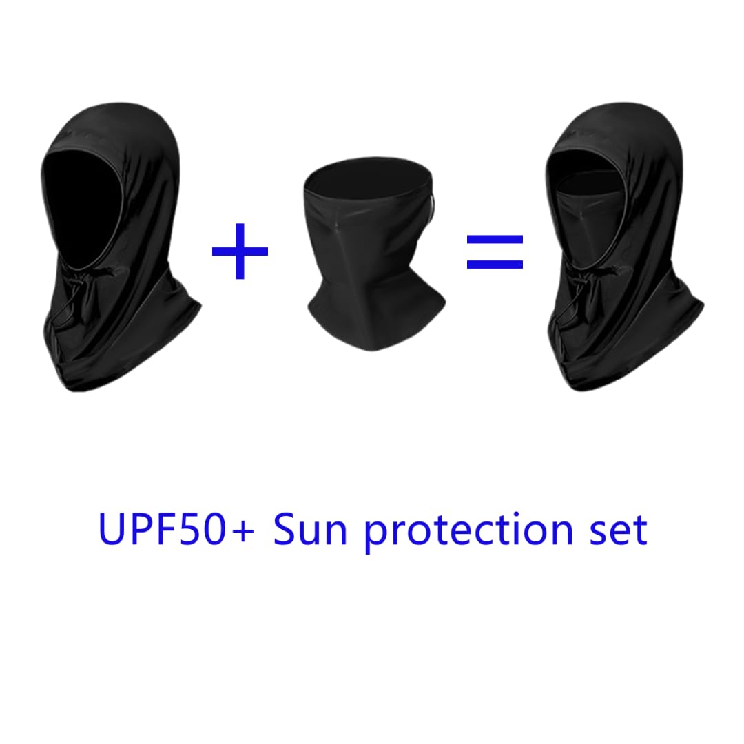 Detachable Summer Balaclava Sun UV Protection Hood Breathable Face Cover Full Head Mask for Men Women Cycling Motorcycle Fishing Pink