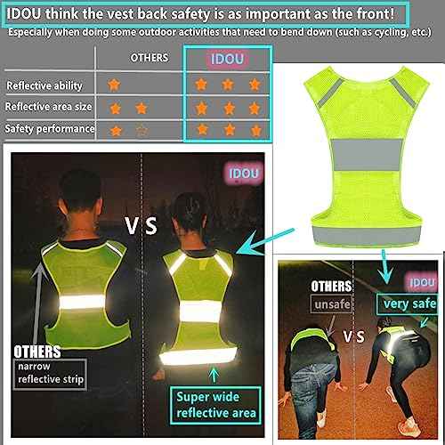 Reflective Vest Safety Running Gear with Pocket for Running Biking Walking