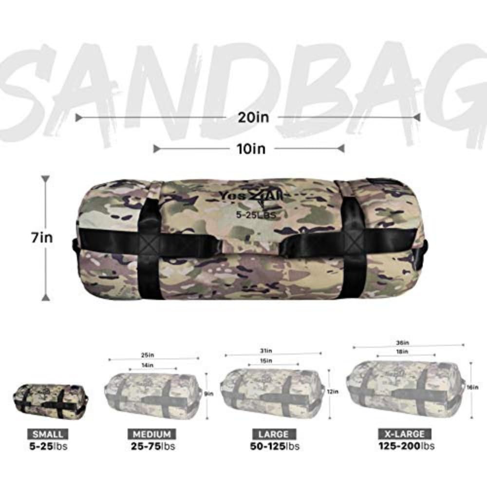 Yes4All Workout Sandbags, Heavy Duty Sandbags - Camouflage - S